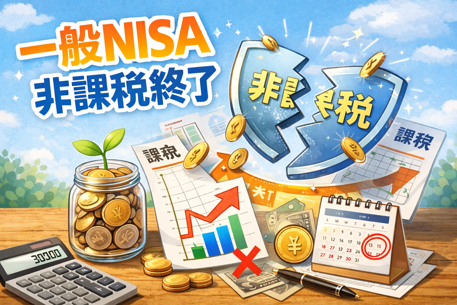 一般NISAの非課税期間終了後の対応を考えるイメージ