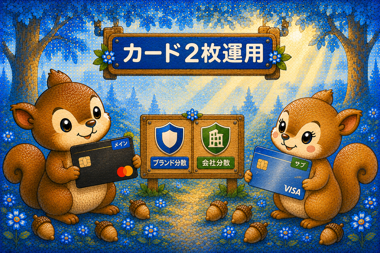 楽天ブラックカードとイオンカードを2枚運用する2匹のどんぐりリス