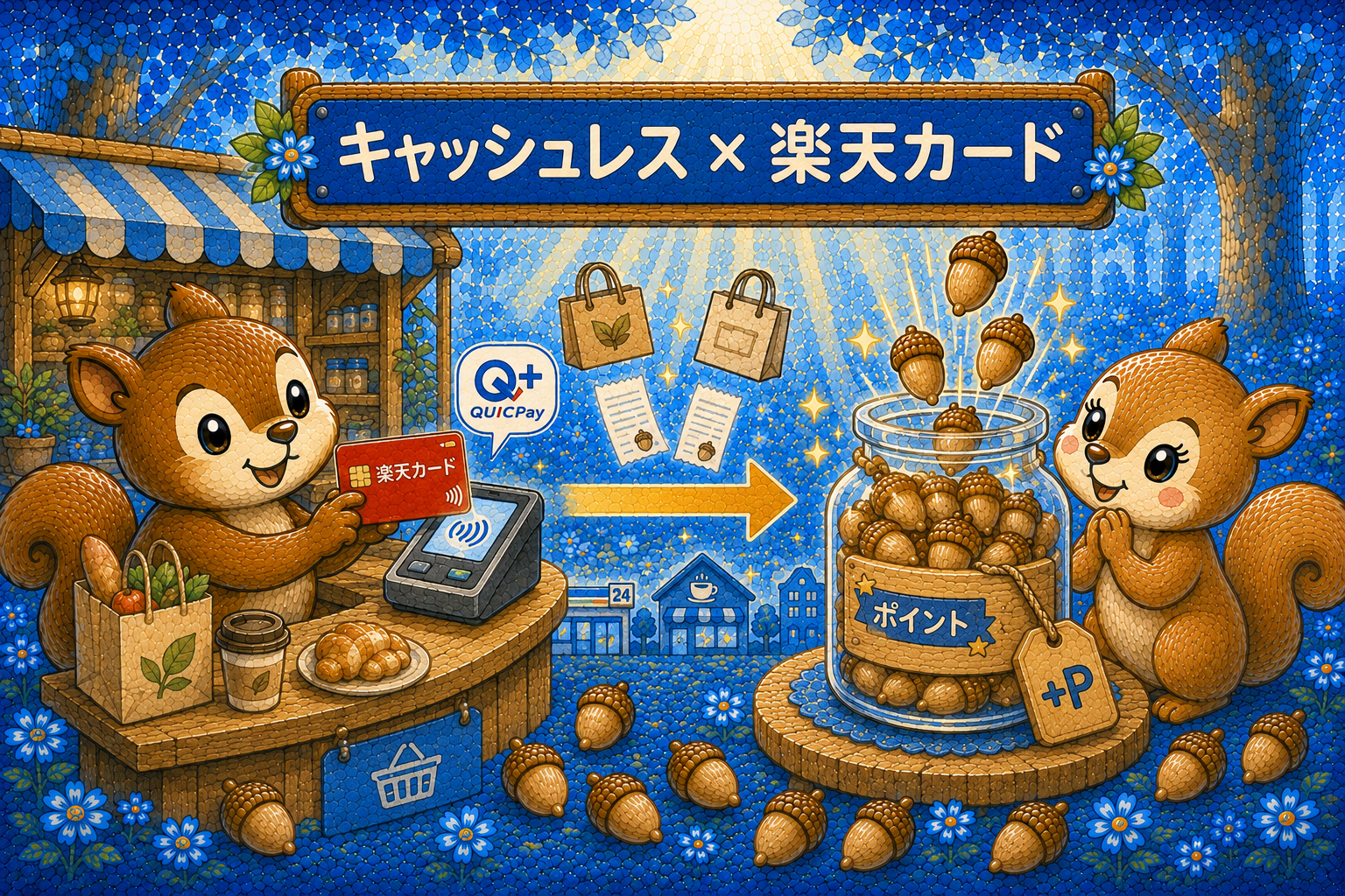 日常の買い物を楽天カード1枚に集約してポイントを貯める2匹のどんぐりリス